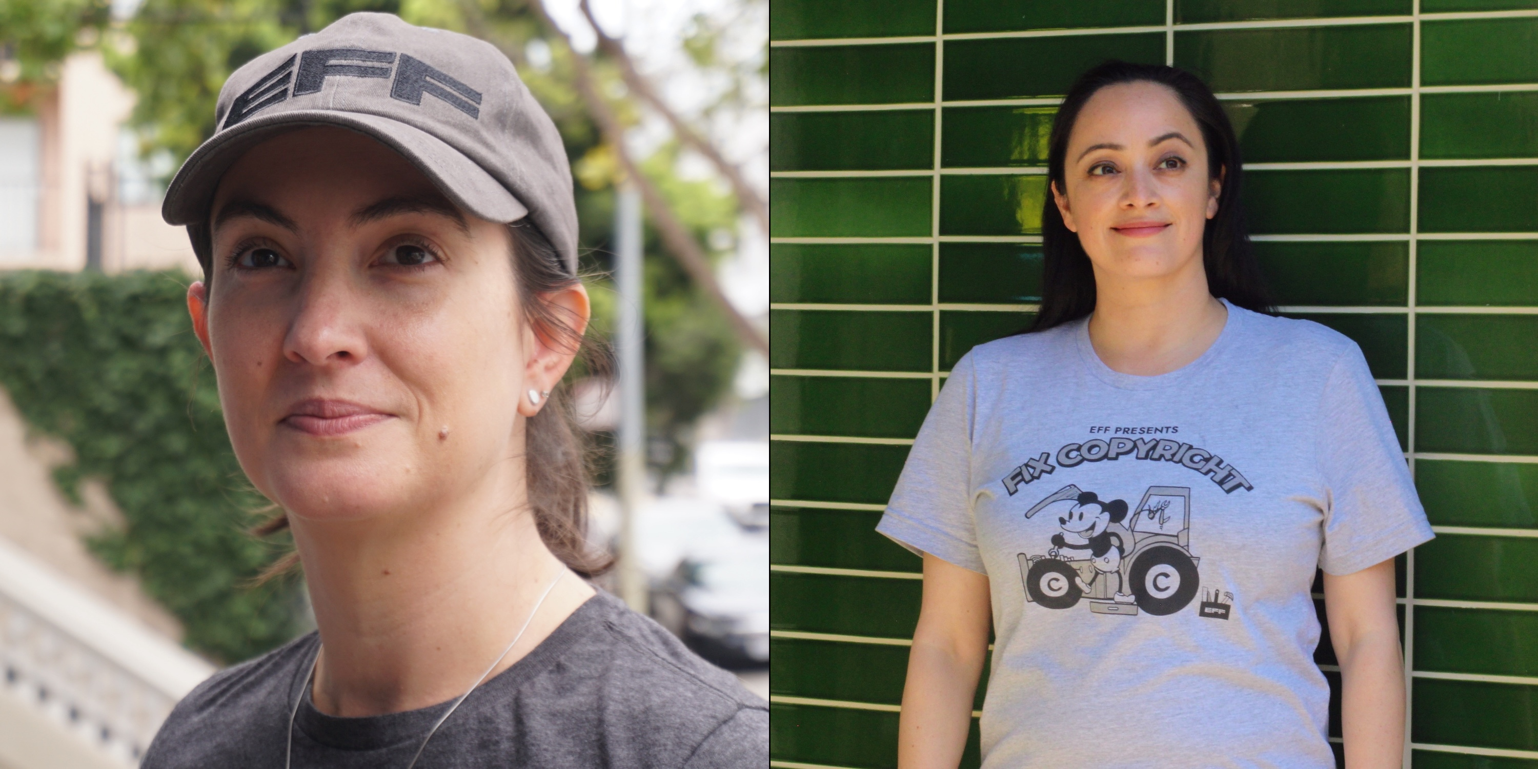 Grey dad hat with black EFF logo and EFF's Fix Copyright T-Shirt Grey dad hat with black EFF logo and EFF's Fix Copyright T-Shirt